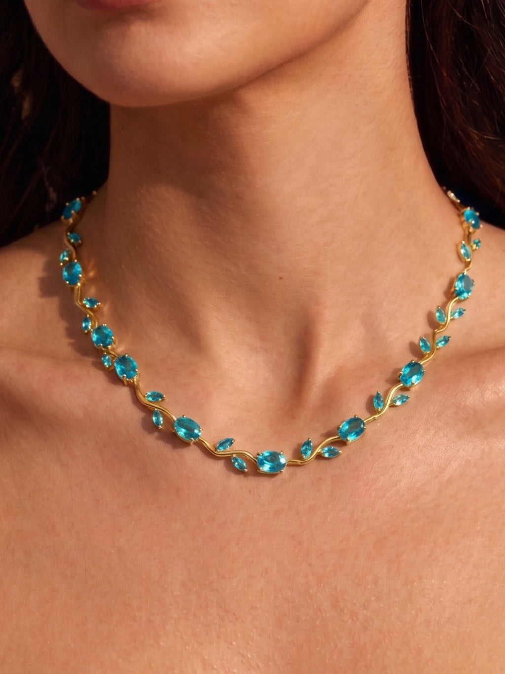 Tulip necklace - Blue