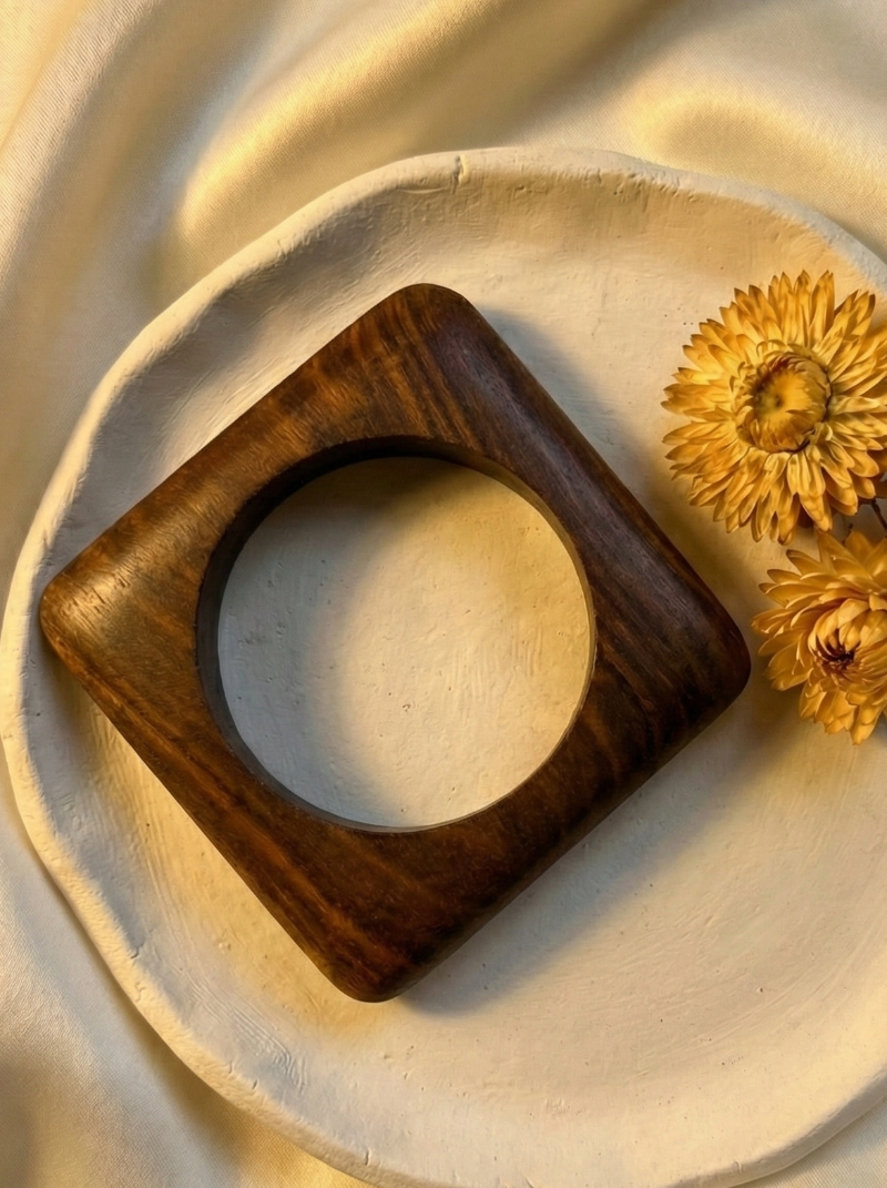 Wooden Bangle - Square