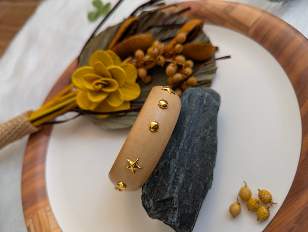 Wooden Bangle - Beige