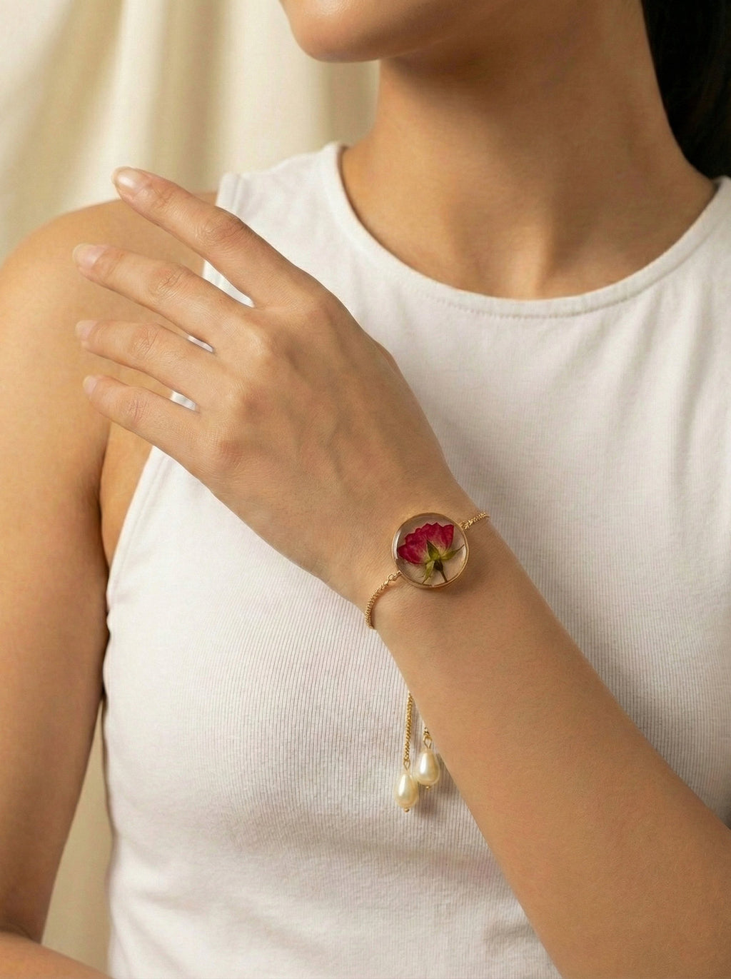 Real Rose Bracelet - Gold