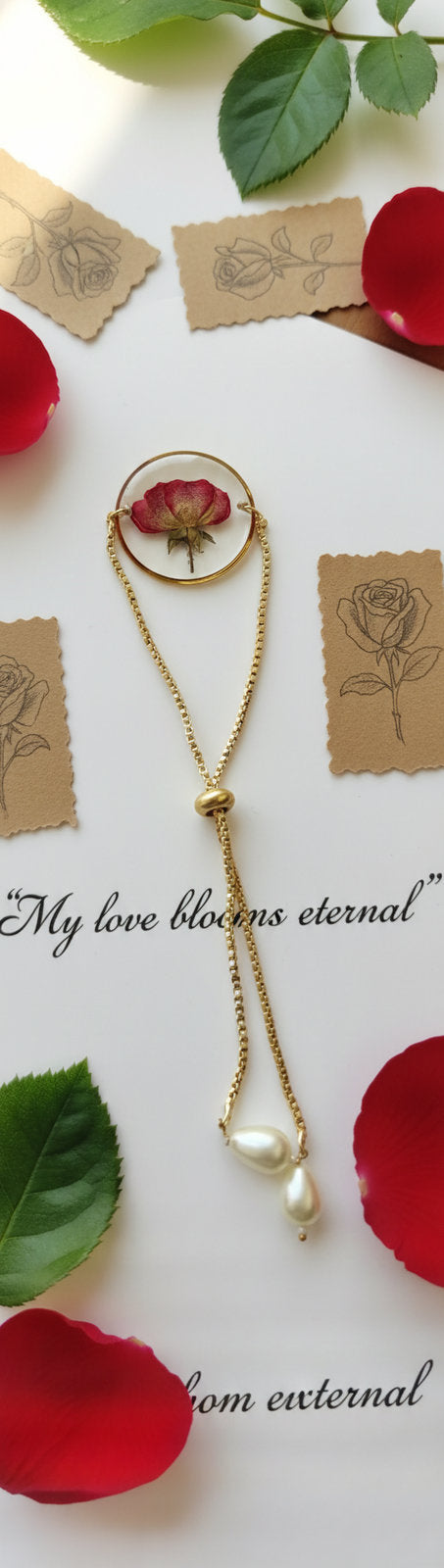 Real Rose Bracelet - Gold