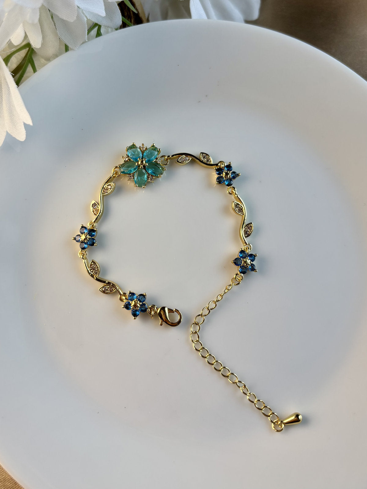 Crystal Bloom Bracelet- Blue 01