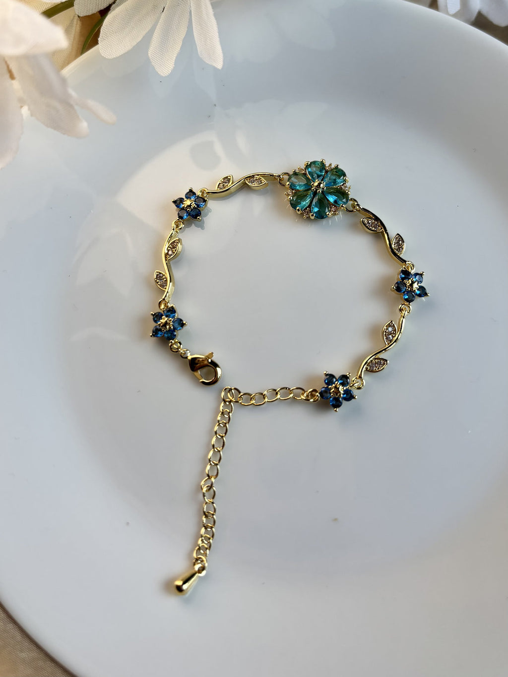 Crystal Bloom Bracelet- Blue 02