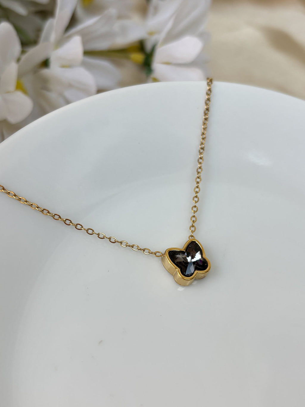 Butterfly Kiss Necklace (Black)