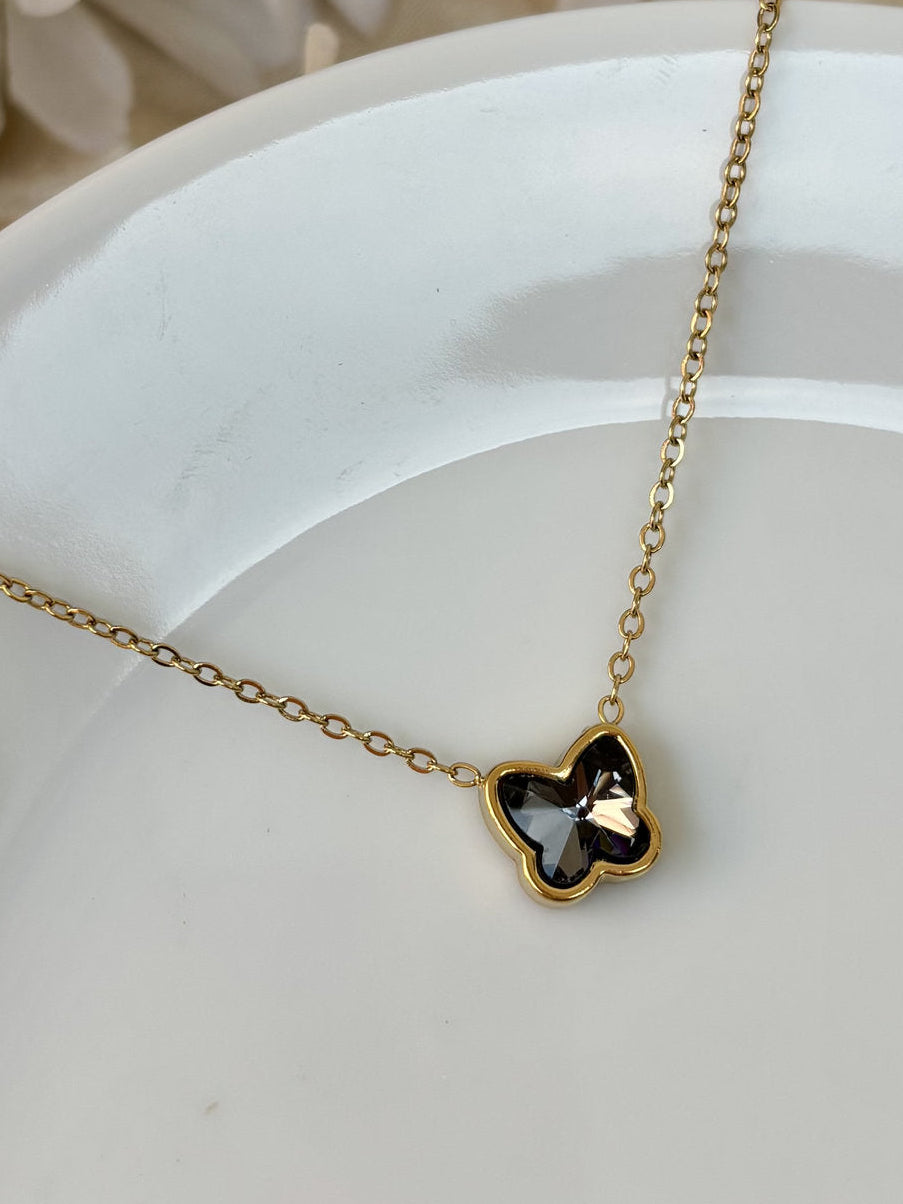 Butterfly Kiss Necklace (Black)