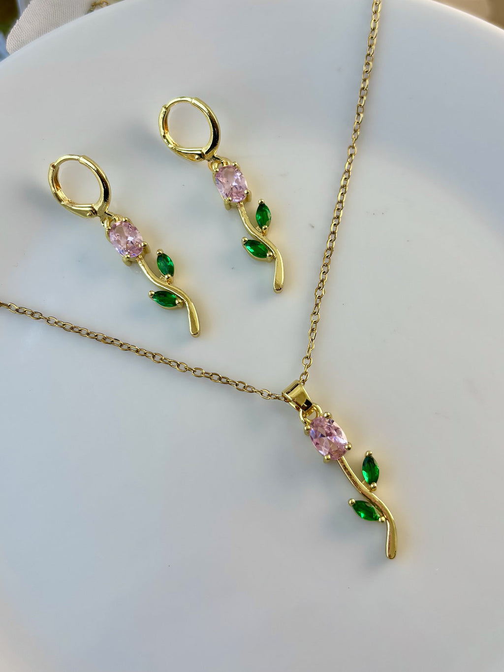 Tulip necklace - Pink set