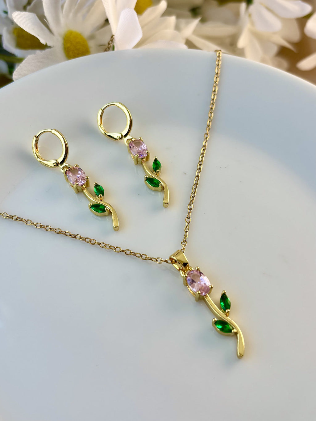 Tulip necklace - Pink set