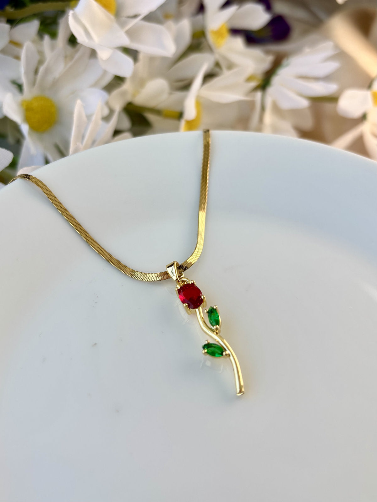 Tulip Pendant necklace - Red
