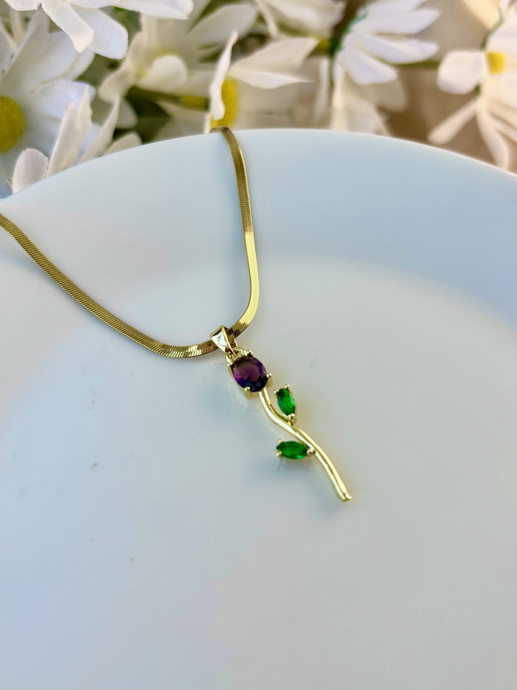 Tulip Pendant necklace - Purple