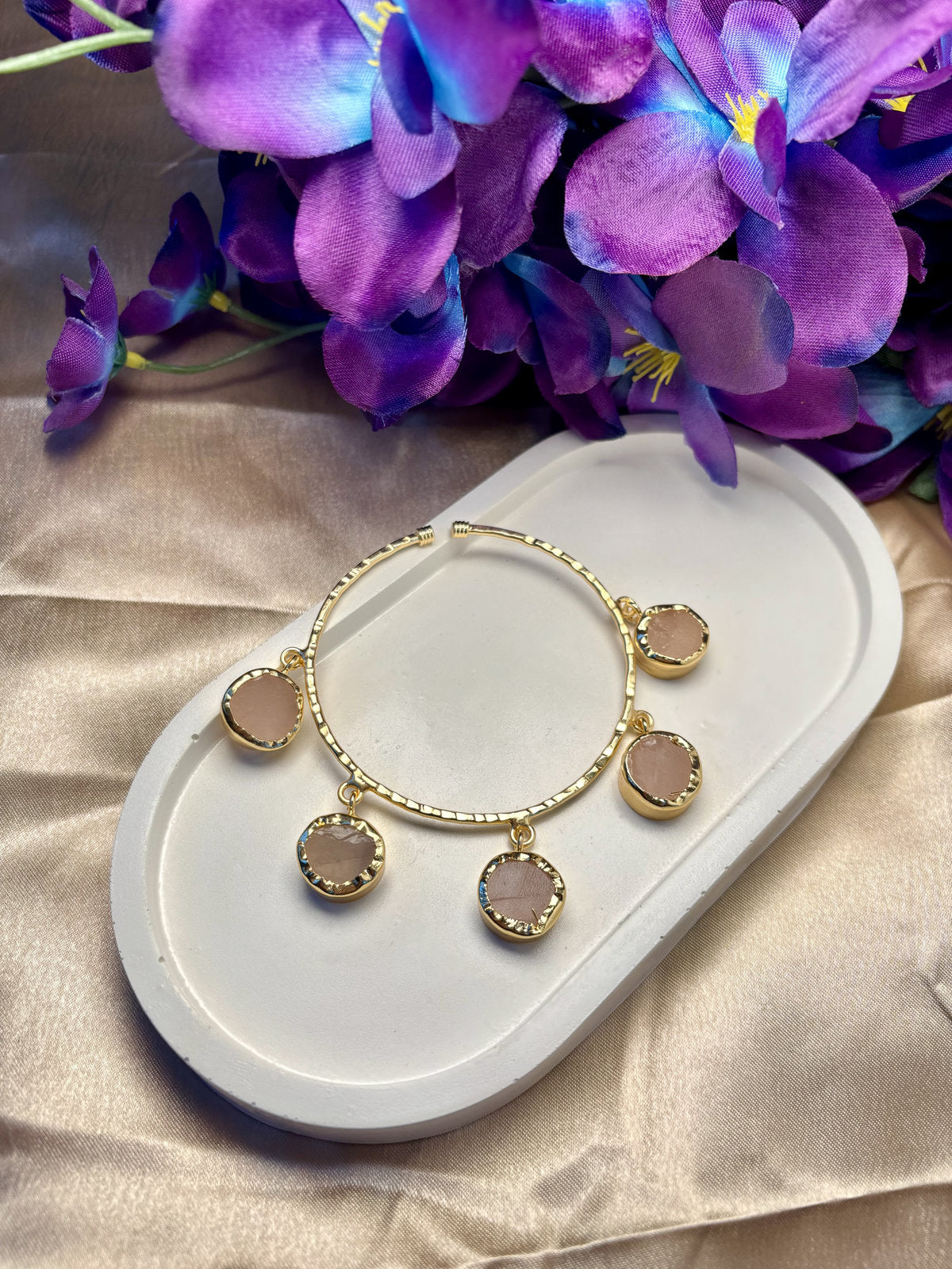 Pink Pentastone Dangler Kada