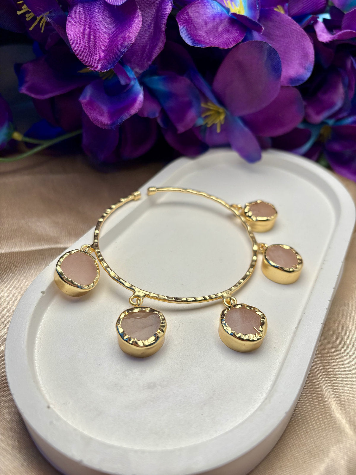 Pink Pentastone Dangler Kada