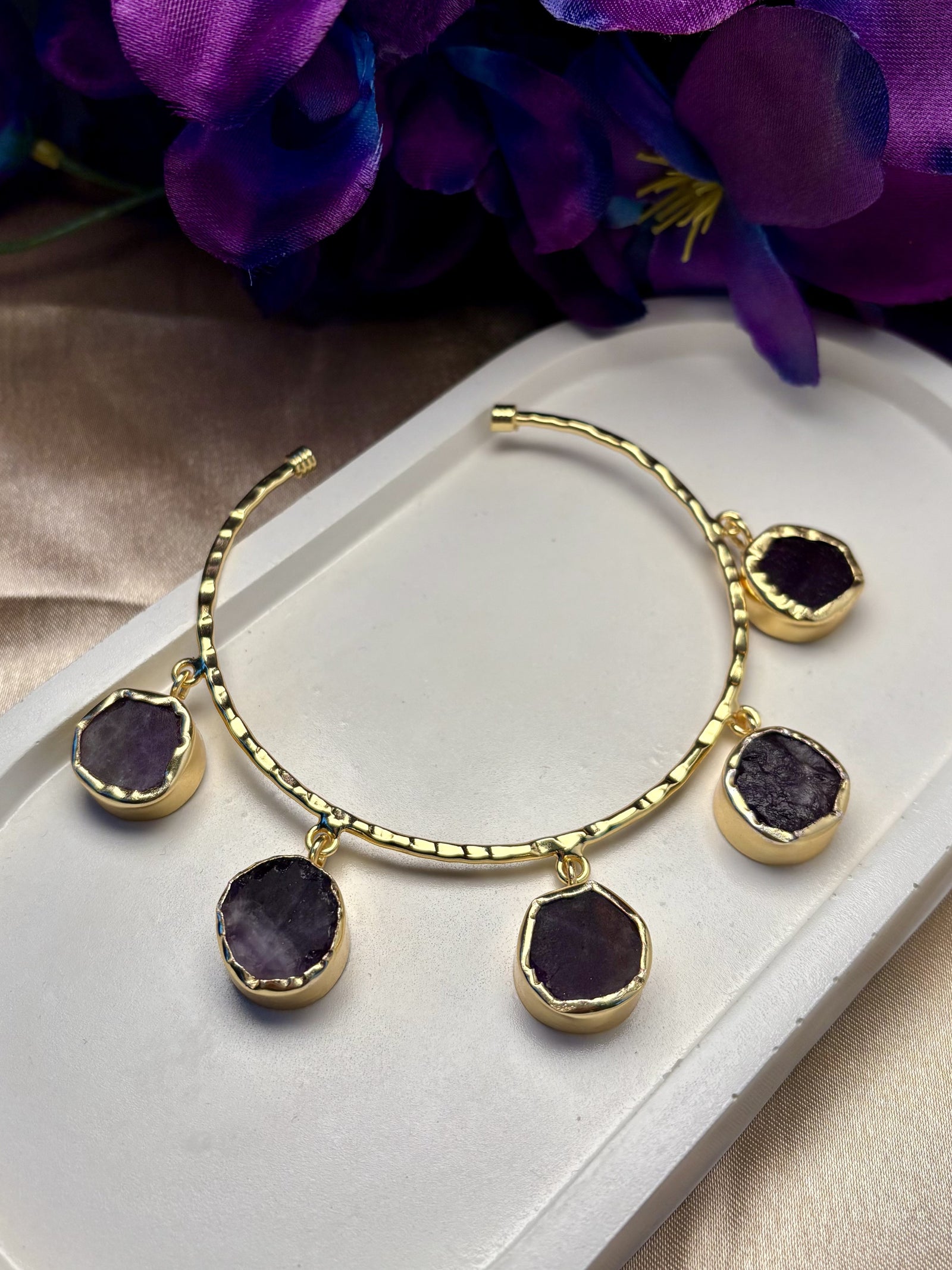 Dark Purple Pentastone Dangler Kada