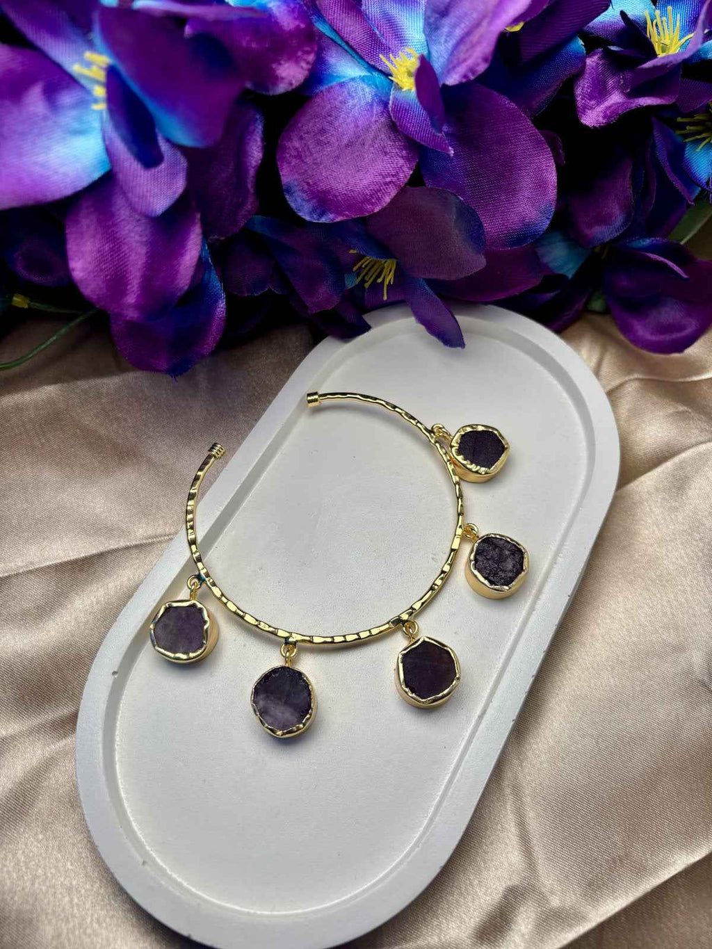 Dark Purple Pentastone Dangler Kada
