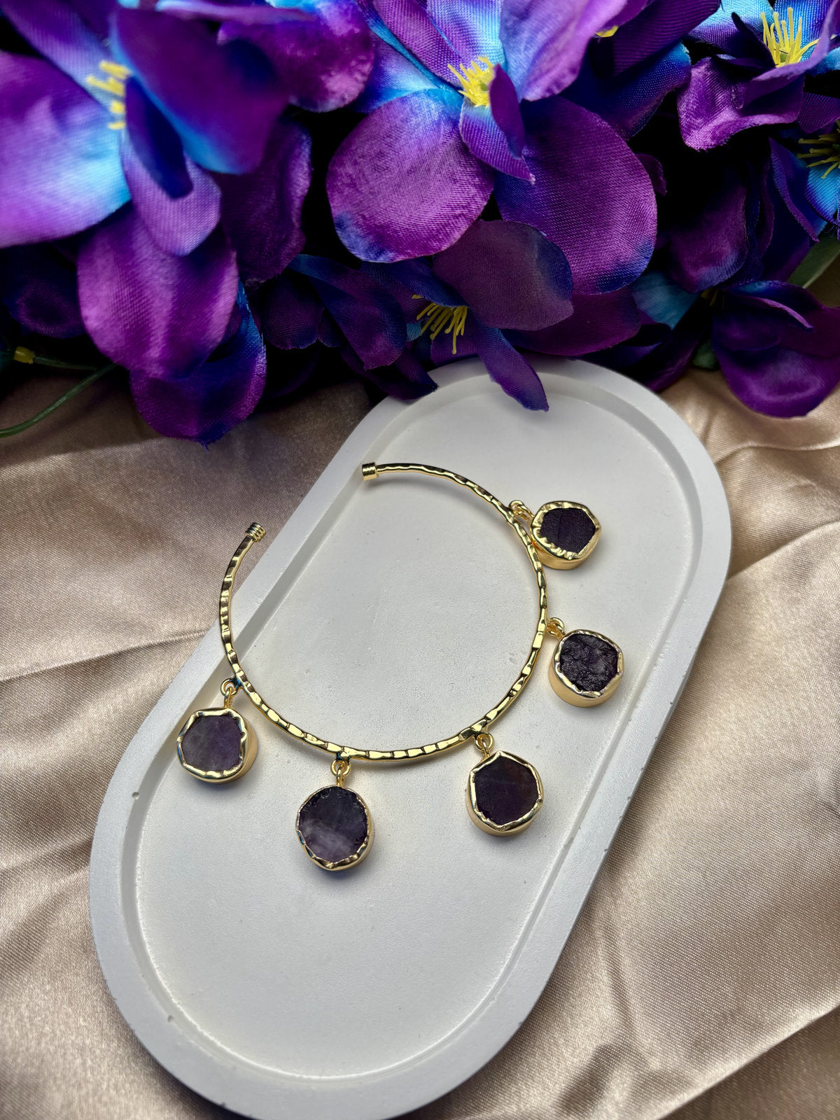 Dark Purple Pentastone Dangler Kada