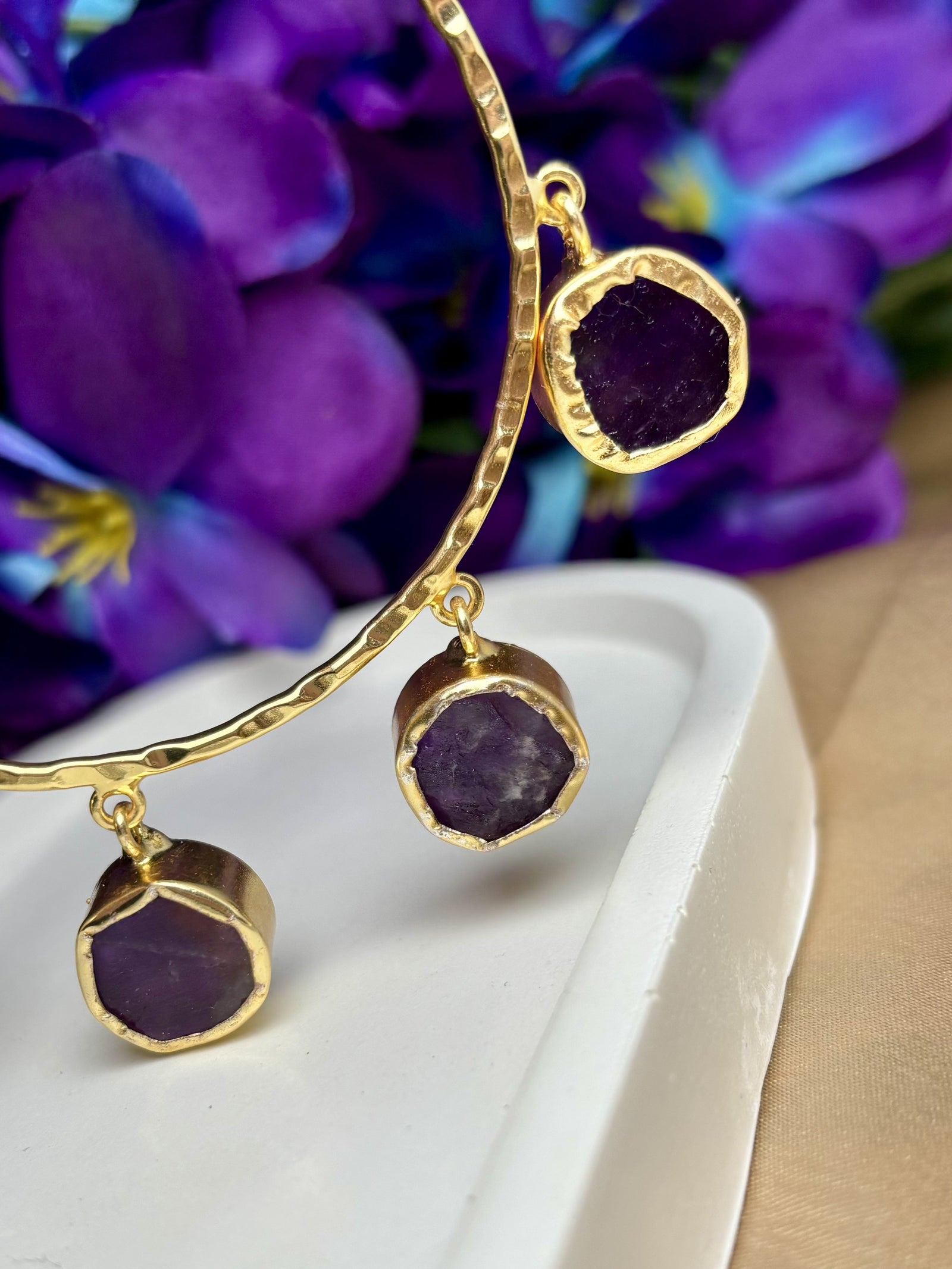 Dark Purple Pentastone Dangler Kada