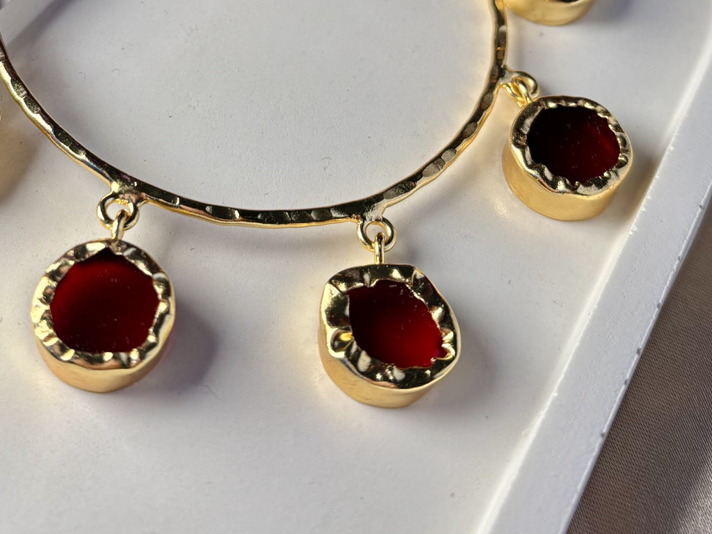 Crimson Pentastone Dangler Kada