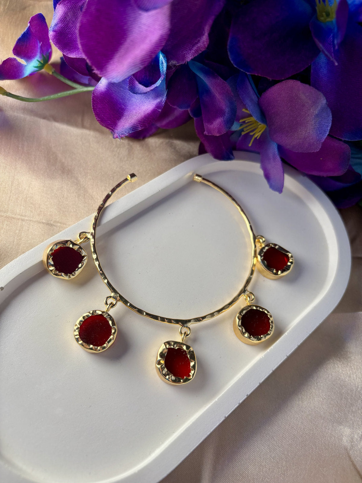 Crimson Pentastone Dangler Kada