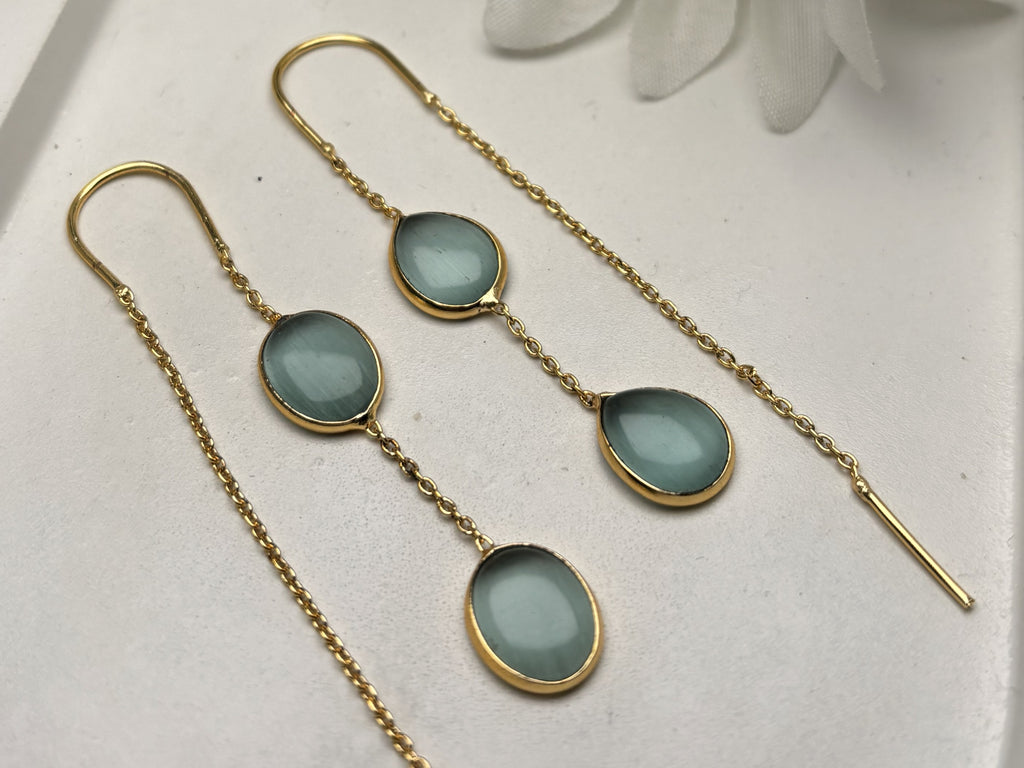 Sui Dhaga Earring - Blue