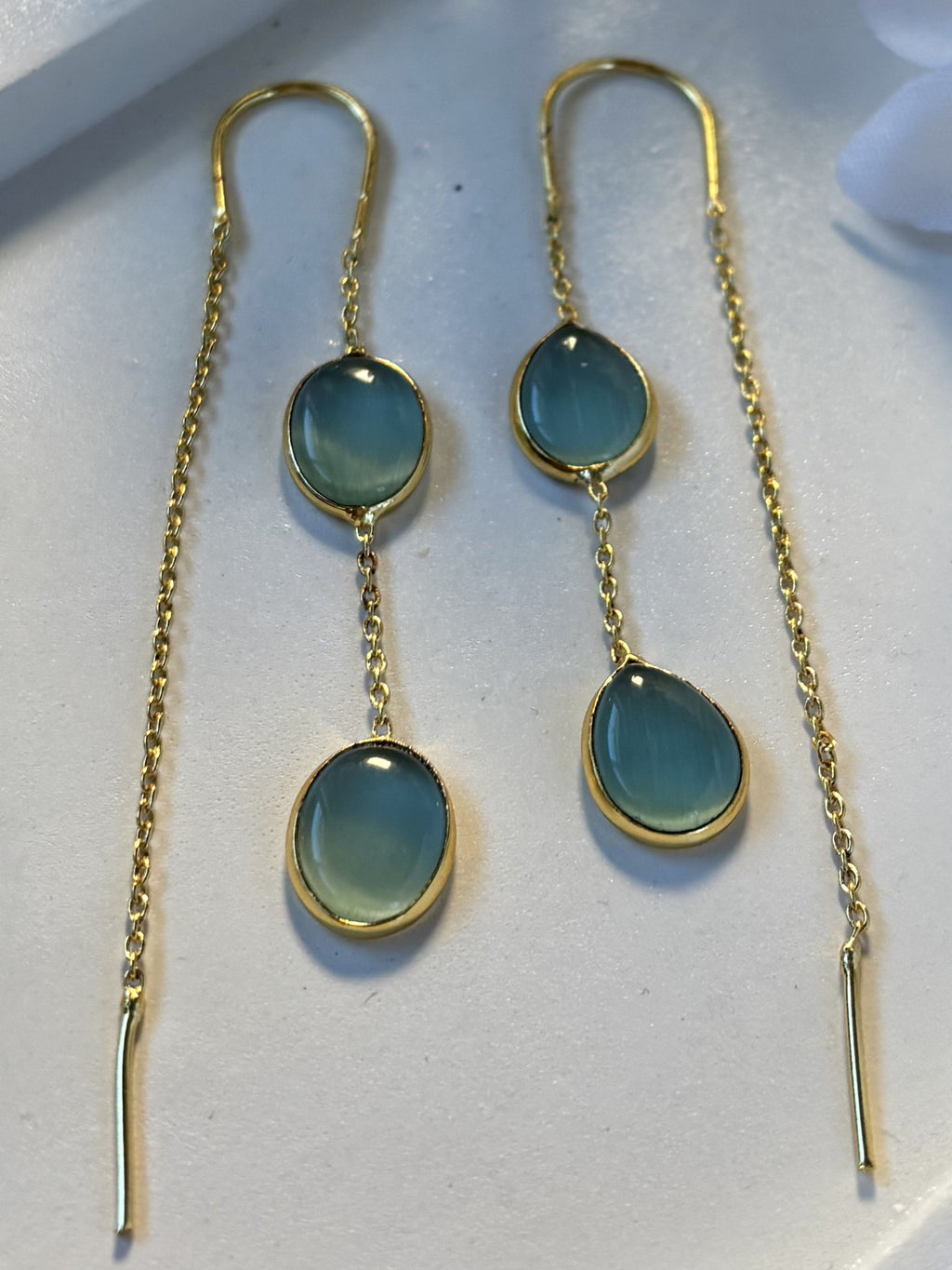 Sui Dhaga Earring - Blue