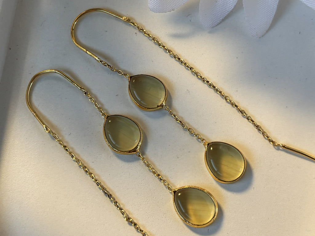 Sui Dhaga Earring - Green