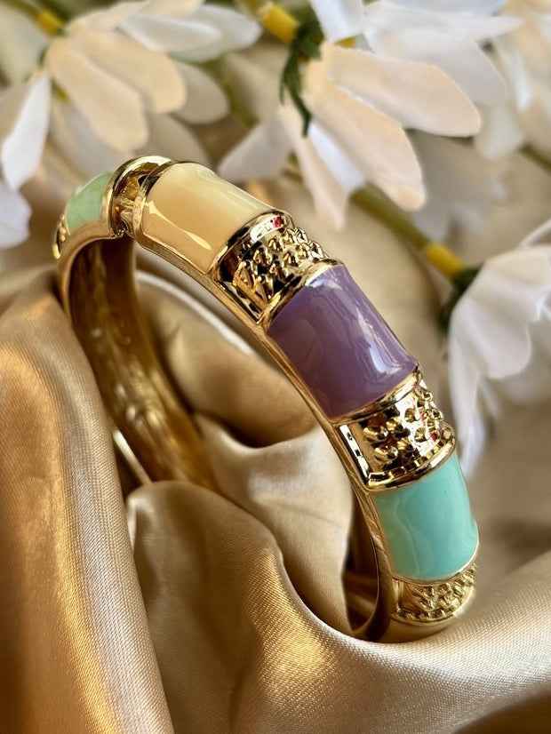 Pastel Striped Blocks Enamel Kada