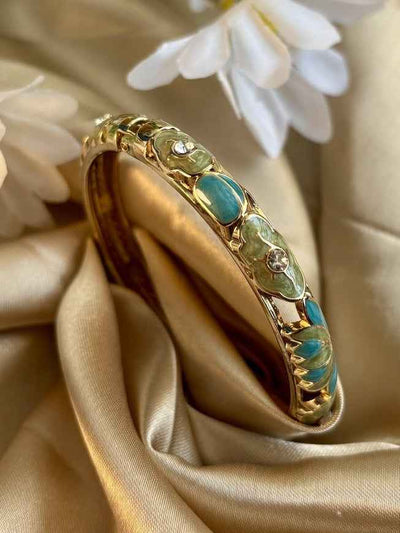 Green Lotus Enamel Kada