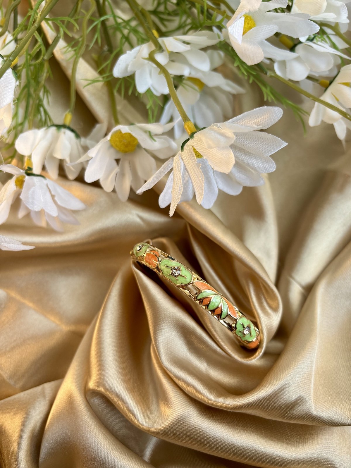 Orange Lotus Enamel Kada