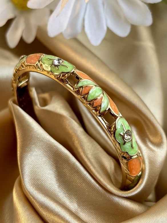Orange Lotus Enamel Kada