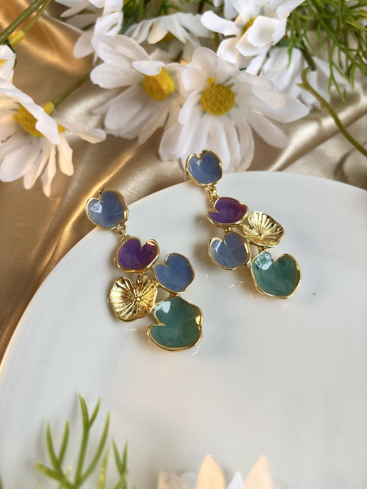 Heartstack Enamel Drops - Purple and Blue