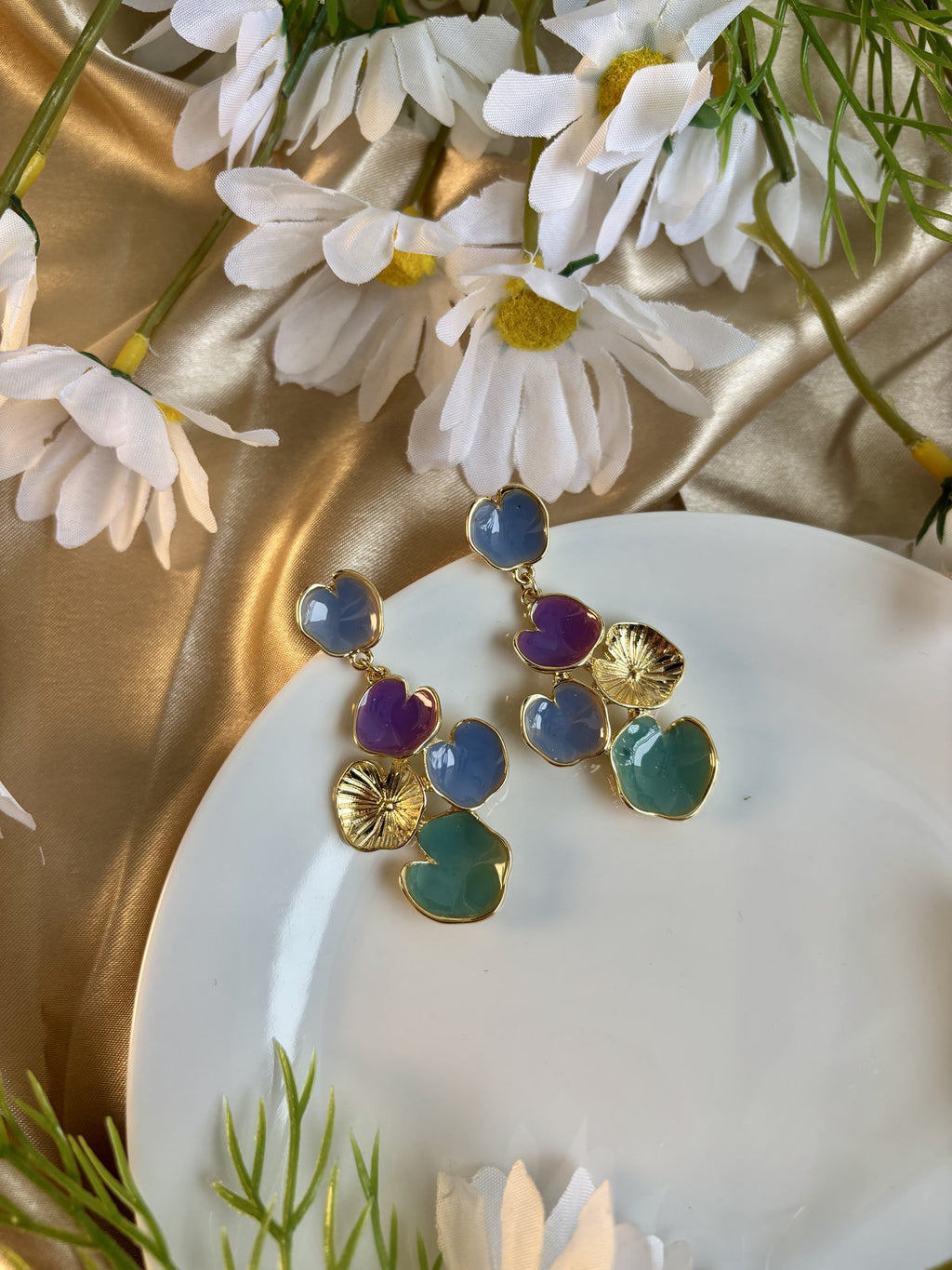 Heartstack Enamel Drops - Purple and Blue