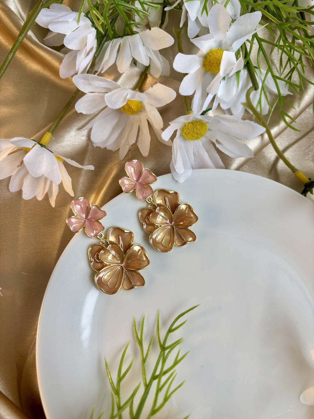Petals of Paris Enamel Drops - Peach and Brown