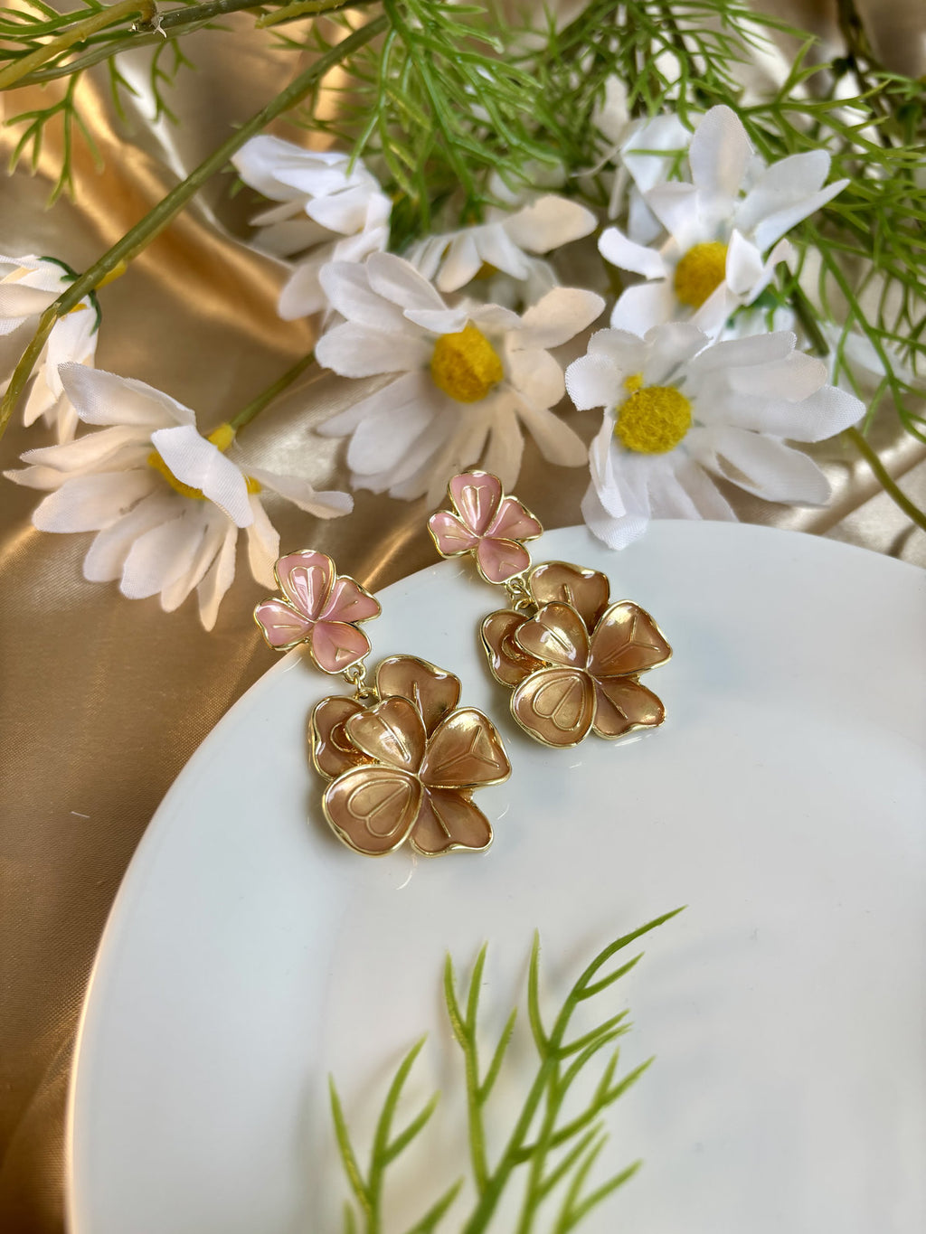 Petals of Paris Enamel Drops - Peach and Brown