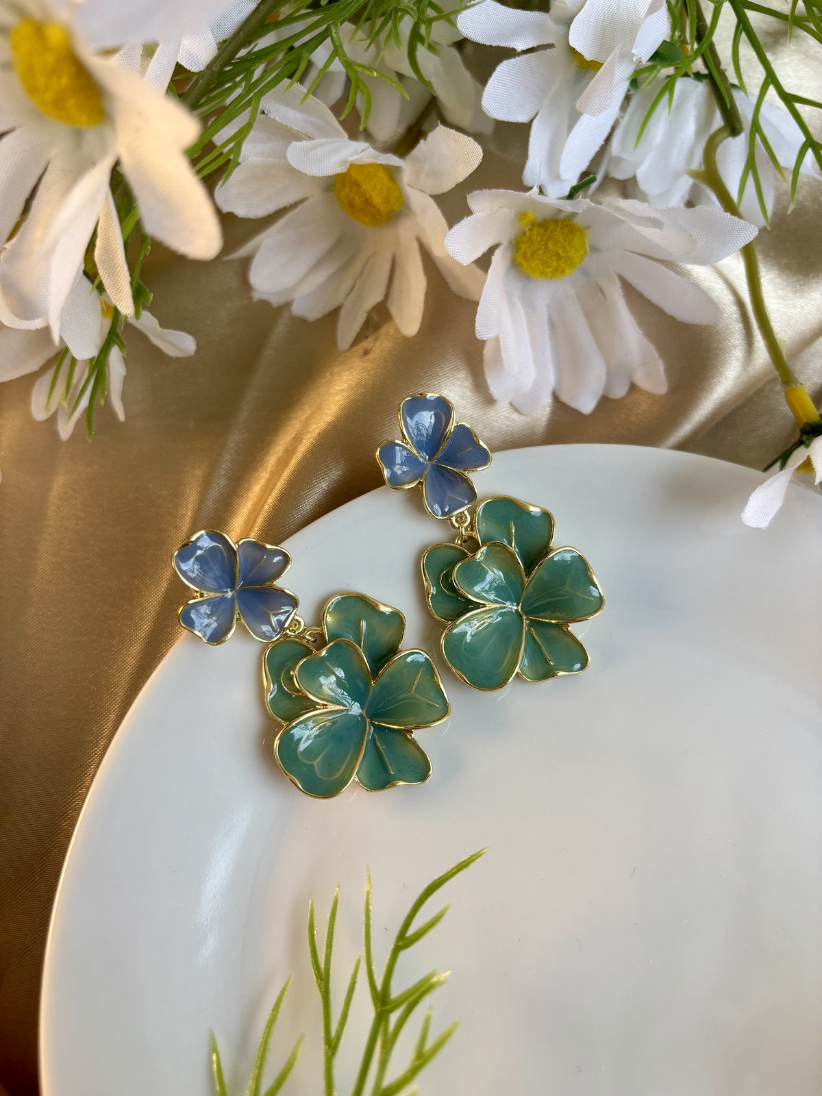 Petals of Paris Enamel Drops - Blue and Green