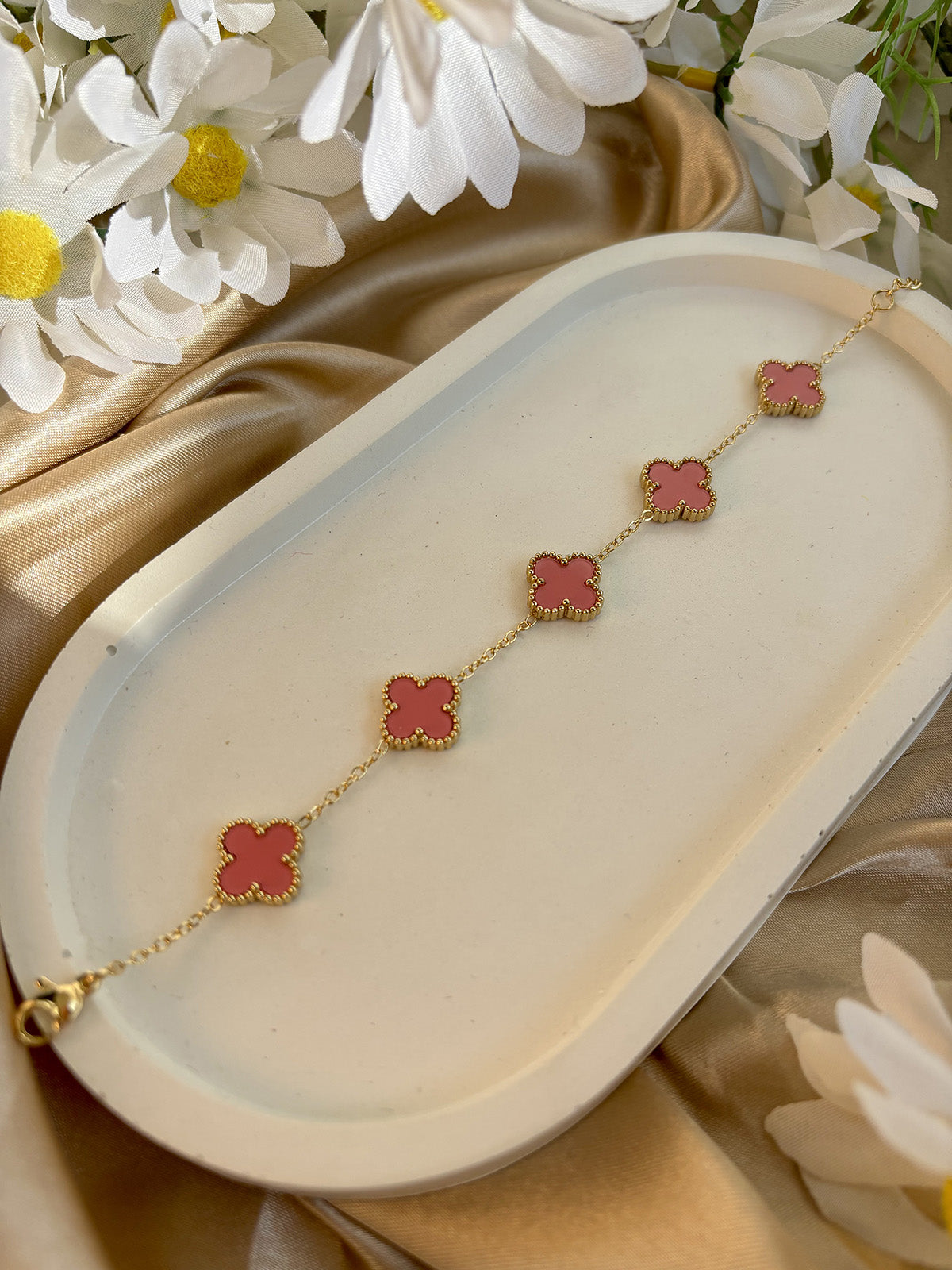 Pink Clover Bracelet