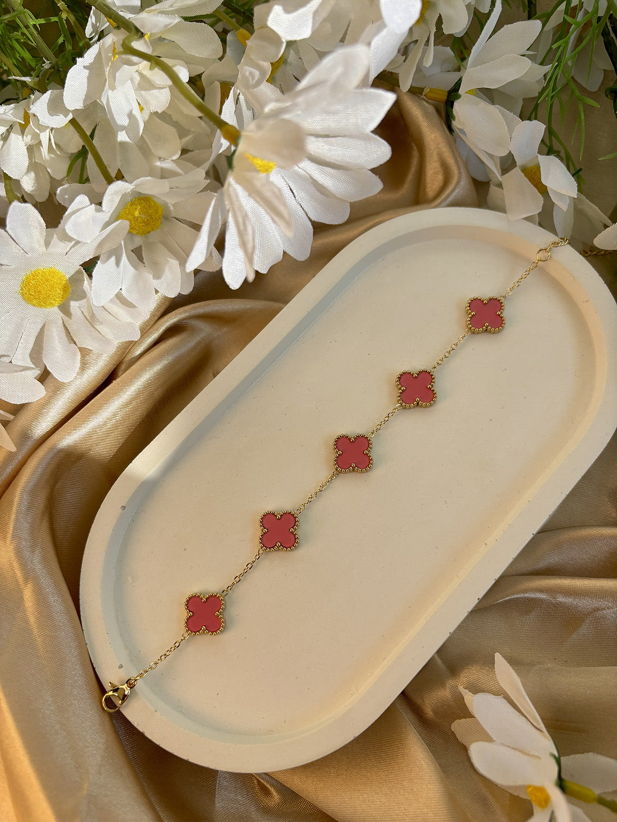 Pink Clover Bracelet