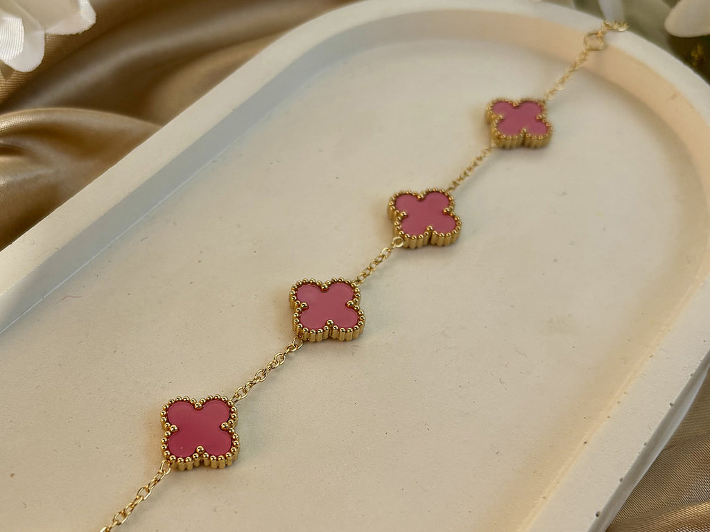 Pink Clover Bracelet