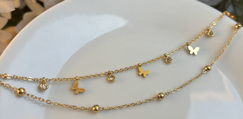 Mini Butterfly Layered Bracelet