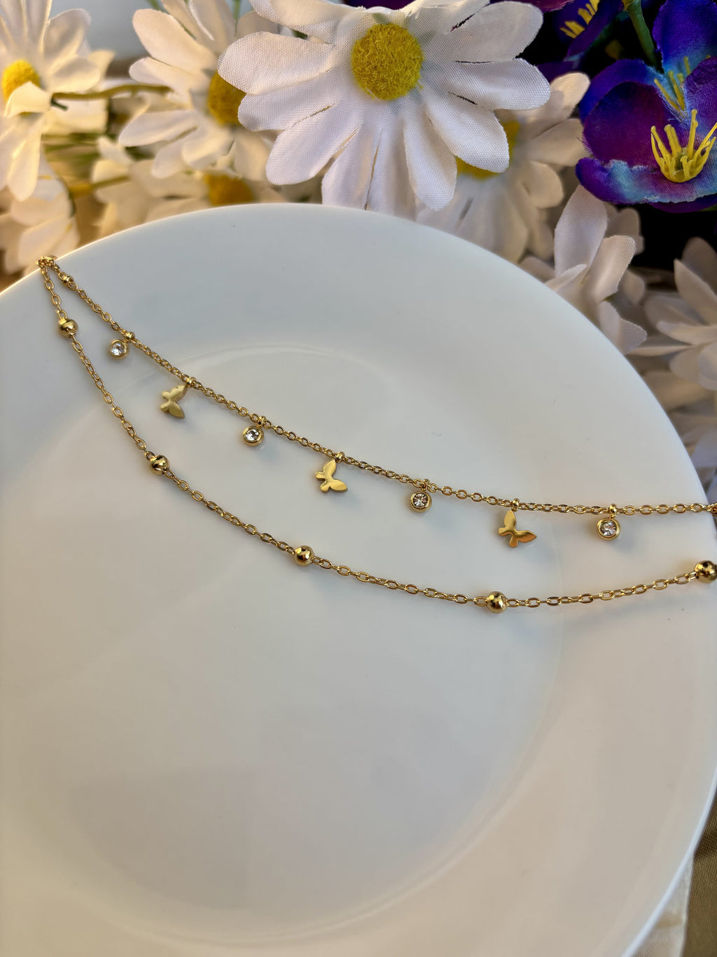 Mini Butterfly Layered Bracelet