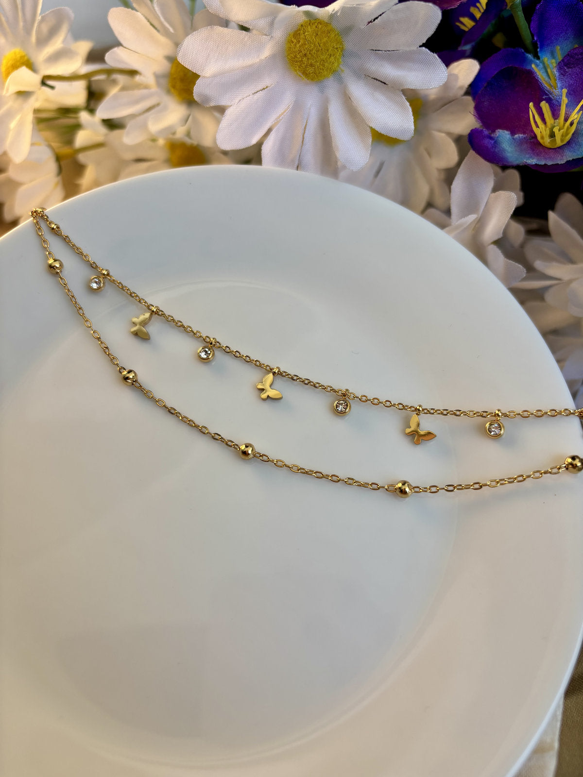 Mini Butterfly Layered Bracelet