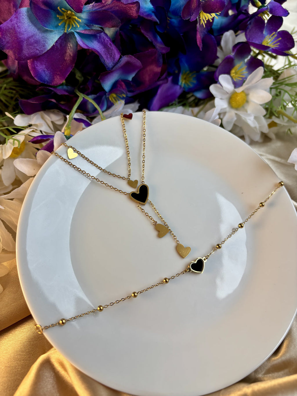 Heart Layered Necklace Combo