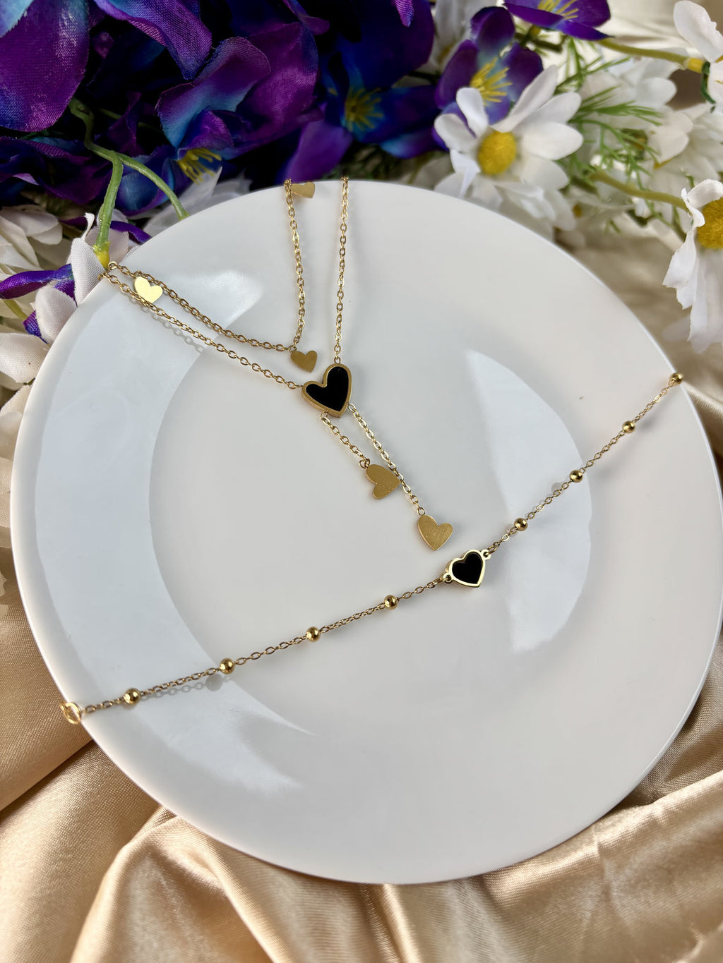 Heart Layered Necklace Combo