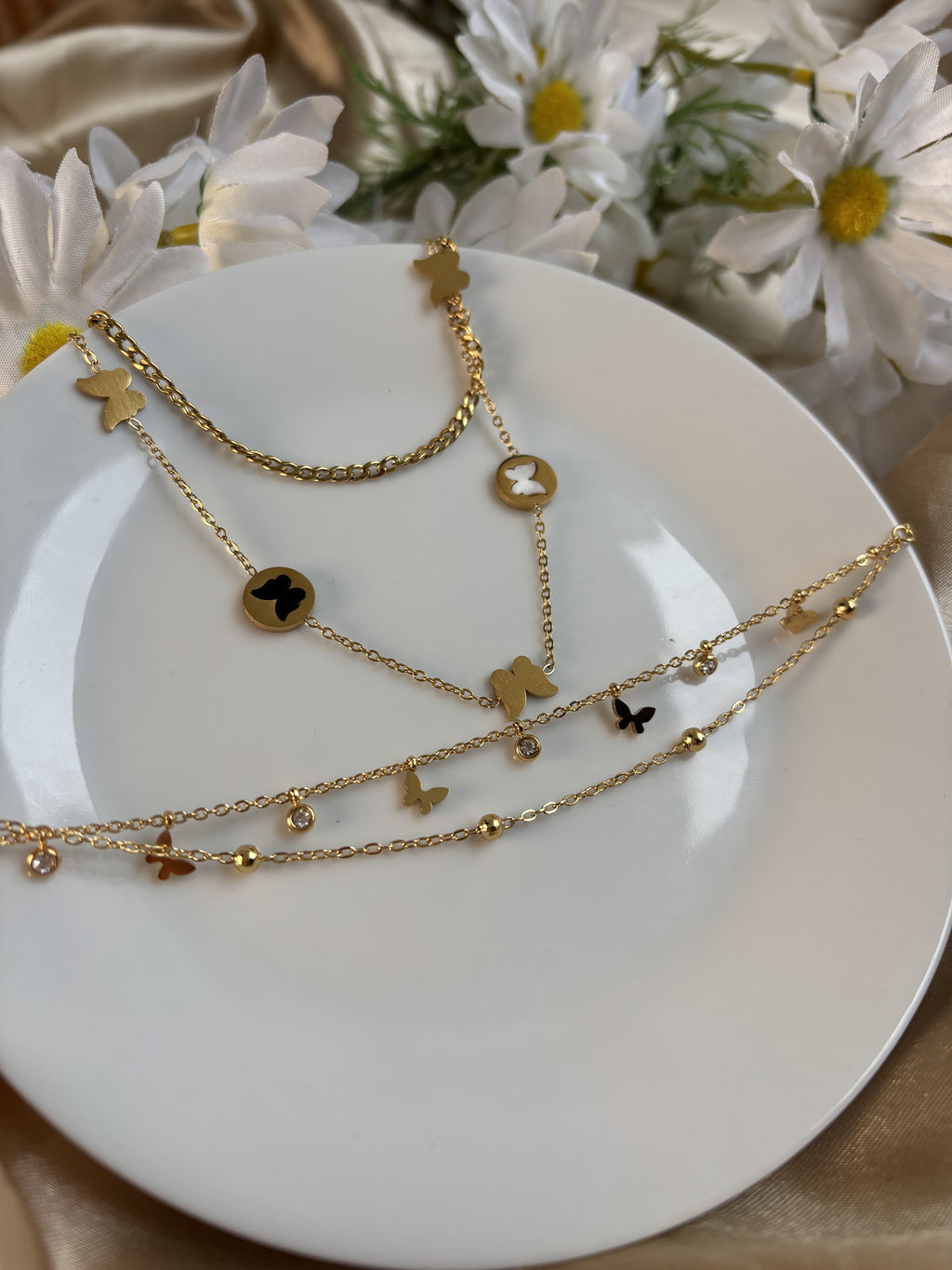 Butterfly Layered Necklace Combo