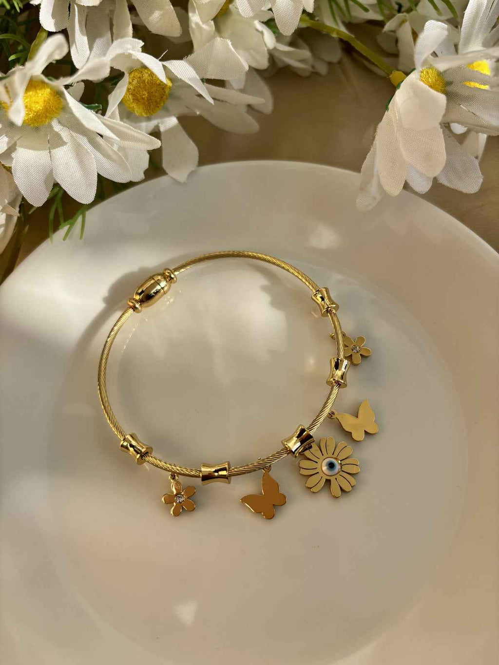 Flower and Butterfly Charm Kada