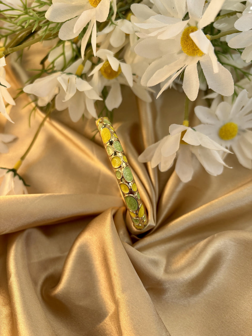 Green and Yellow Enamel Kada