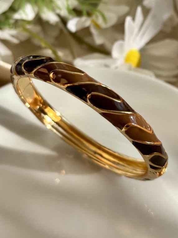 Coffee and Black Enamel Kada