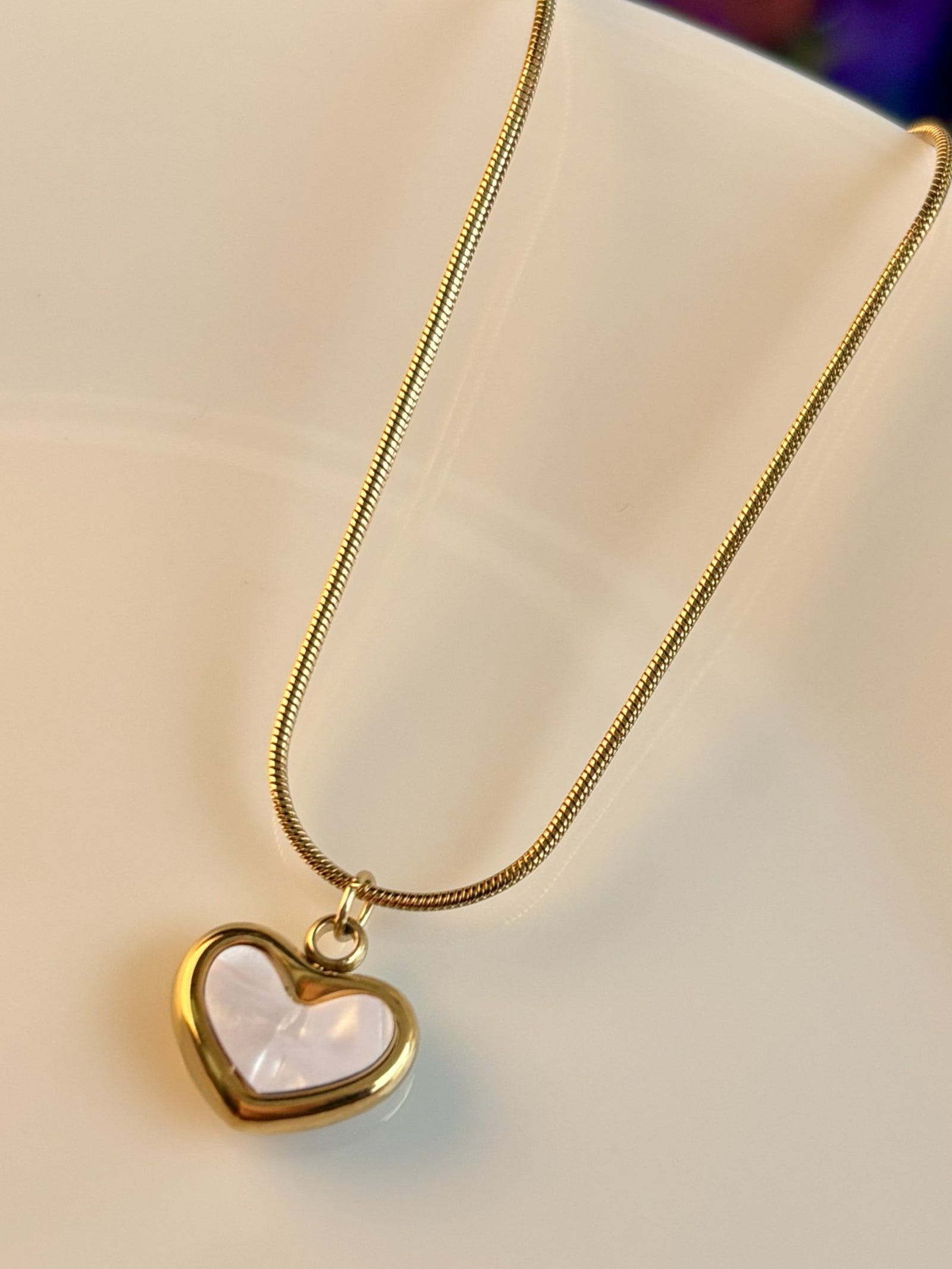 Amora Heart Necklace - White