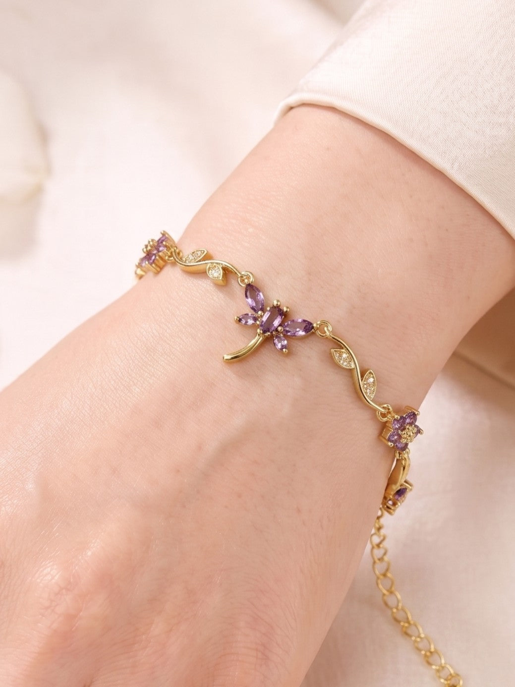 Dragonfly Bracelet - Purple